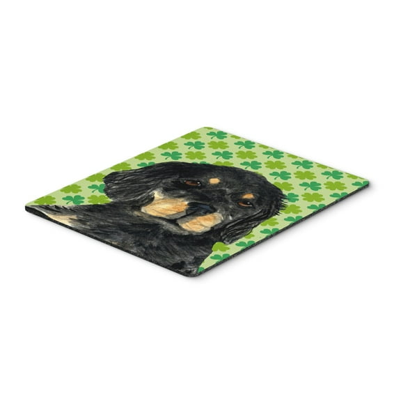 "Gordon Setter St. Patricks Day Shamrock Portrait Mouse Pad Hot Pad or Trivet"