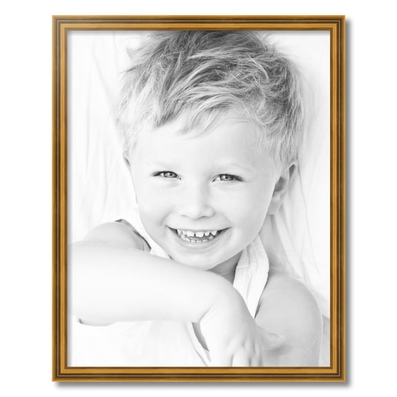 ArtToFrames 22" x 28" Gold Step Picture Frame, 22x28 inch Gold Wood Poster Frame (WOM-4548)