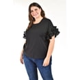thumbnail image 1 of Blusa manga con olanes Roman Fashion /Tallas Extras, 2314 (Negro) negro 42, 1 of 7