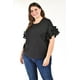 thumbnail image 1 of Blusa manga con olanes Roman Fashion Tallas Extras 2314 Negro 40, 1 of 7