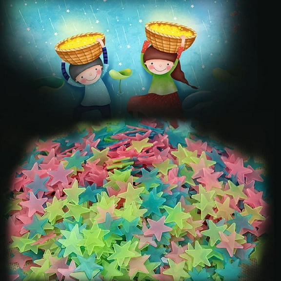 100PC Wall Glow In The Dark Stars Stickers Kids Bedroom Nursery Room Ceiling Decor