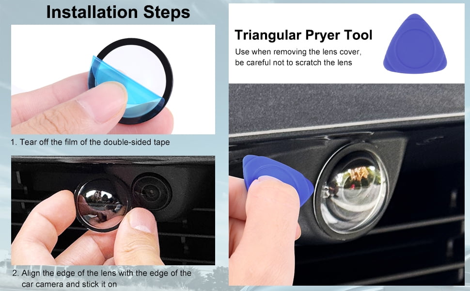 2Pcs Lens Guard PC Protective Cover Kits for Tesla from 2025Cybertruck / 2025 Model Y Juniper / 2025 Model S / 2025 Model 3 Front Bumper Camera