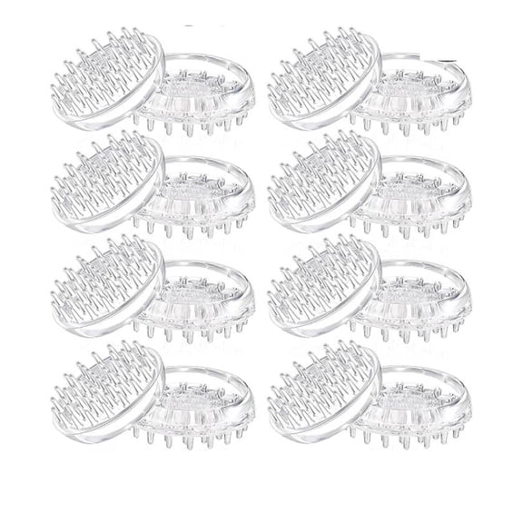 OFEFE 16-Piece Clear Carpet Protectors - Spiked Caster Cups for Furniture Legs, Sofas, Tables, Chairs, Round Transparent Carpet Guards with Grip Design