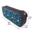 thumbnail image 3 of Vsdgher Dinosaur In Space Print Pen Case Leather Pencil Pouch Markers Holder Big Capacity Bag with Zippered Pocket for Stationery Tool, 3 of 6