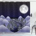 thumbnail image 1 of Ambesonne Northwoods Shower Curtain, Snowfall Dark Forest, 69"Wx84"L, Indigo Lilac Pale Grey, 1 of 3