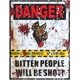 thumbnail image 3 of Halloween Lighted Warning Signs | Danger Bitten People Will Be Drawn Beware Sign - Beware Signs Halloween Decorations Haunted House And Horror For Dec, 3 of 5