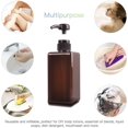 thumbnail image 5 of ZHAOCHENG Dispensador de jabón de 650 ml, juego de 2 contenedores de botellas de bomba de plástico vacíos para cocina y baño - Marrón, 5 of 5