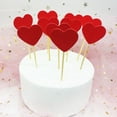 thumbnail image 3 of 30pcs Heart Shape Cake Toppers Insert Cards with Toothpick Cupcake Decorations \- Frosted Red, 3 of 10