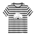 thumbnail image 4 of Toddler Girls Short Sleeve Grid/StripeT Shirts Kids Summer 0-24 Months girls daily wear clothing 2t 3t 4t 5t 6t 7t Oversized Tops Trendy Crewneck Basic Tees Gibobby,2-3 Years,Black, 4 of 4