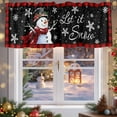 thumbnail image 5 of Christmas Snowman Valances for Windows, 54 x 18in, Snowflake Berry Red Buffalo Plaid Rod Pocket Kitchen Valance Curtain Light Filtering Window Treatments for Living Room Bedroom, 1 Panel, 5 of 7