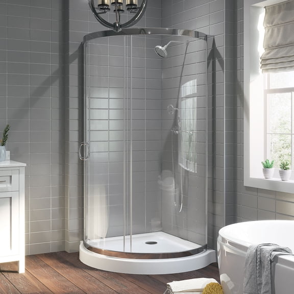 Miseno Msd3678 Breeze 40 In. L X 40 In. W X 77 In. H Round Corner Shower Kit - Chrome