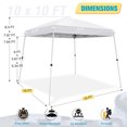 thumbnail image 3 of COOS BAY Outdoor 10'x10' sltant leg Instant Easy Setup Canopy Tent with Wheeled Bag, Portable Pop up Slant Leg Beach Canopy Folding Sports Shelter 8x8 Top 10x10 Base, White, 3 of 7
