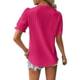 thumbnail image 5 of Franhais Women's Short Sleeve Tunic Tops Lace Accent V Neck Loose T-Shirts Dressy Blouses, 5 of 6