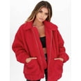 thumbnail image 2 of Abrigo PRETTYGARDEN Oversized de Forro Sherpa Rojo XL, 2 of 6
