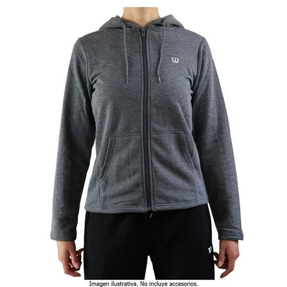 Sudadera Wilson Talla G Deportiva con Cierre y Capucha de French Terry Gris  Oxford