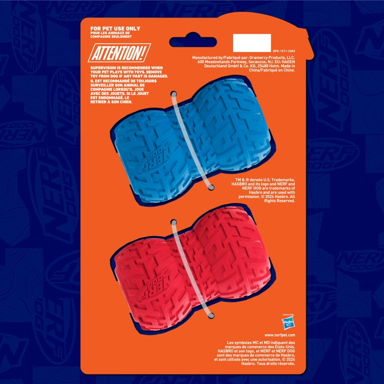 Nerf Dog Rubber Tire Treat Feeder, 4-Inch 2-Pack photo 7