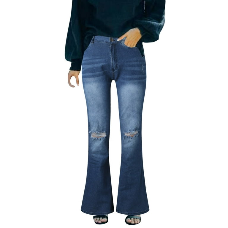 Clothing Women's Jeans High Waist Trousers High Hole Vintage Jeans Skinny Pants Jeans for Women Denim Dark - Walmart.com