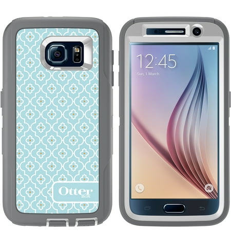 OtterBox Defender Series Case, Screen Protector And Holster for Samsung Galaxy S6, Grey Sky Blue