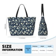 thumbnail image 4 of Kdxio Daisy Floral B for Beach Bag for Women Large Beach Tote Bag Waterproof Sandproof Swim Bag with Zipper Pockets Beach Vacation Travel, 4 of 7