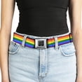 thumbnail image 5 of Buckle-Down Belt, Seatbelt Buckle Belt, Flag Pride Rainbow, 30 to 44 Inches, 5 of 9