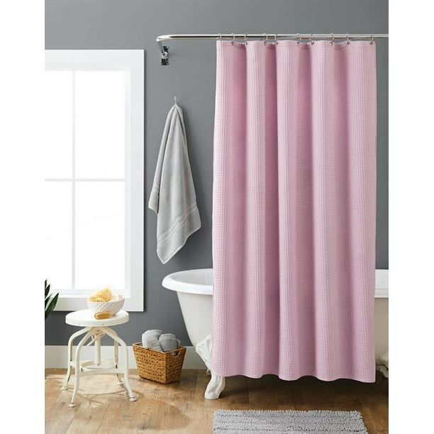 Better Homes & Gardens Waffle Weave Fabric Shower Curtain 72" x 72
