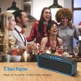 thumbnail image 3 of (azul) Altavoz inalámbrico portátil, Bluetooth 5.0 con graves estéreo 3D HiFi, batería de 1500 mAh, 12 horas de reproducción, 3 of 5