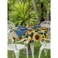 thumbnail image 3 of Outdoor Tablecloths with Umbrella Hole & Zipper, Sunflower Round Tablecloth 54 Inch, Vintage Spring Floral Botanical Yellow Green Waterproof Table Cloth, Patio/Pool/Picnic Table Covers, 3 of 8