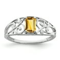 thumbnail image 1 of 925 Sterling Silver Rhodium Plated Citrine Ring, 1 of 2