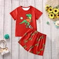 thumbnail image 5 of Hiijoy Big Boy's Cartoon Dinosaur Print Short Sleeved T-Shirt & Shorts Outfits, Sizes 7-8Y, 5 of 8