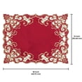 thumbnail image 5 of Placemats Set of 4 for European Dining Table, Table Placemats, Rectangular PVC Vinyl, 12x18 Inches - Burgundy Gold, 5 of 7