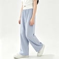thumbnail image 5 of Antinious Girls Trendy Breathable Solid Wide Leg Elastic Waist Versatile Full Length Pants, 5 of 5