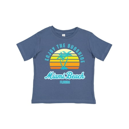 

Inktastic Summer Enjoy the Sunshine Miami Beach Florida in Blue Gift Toddler Boy or Toddler Girl T-Shirt