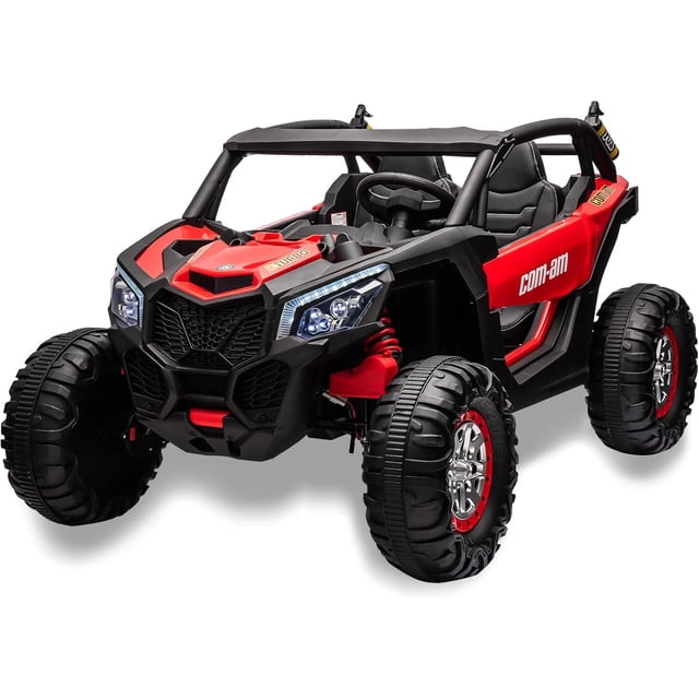 2 Seater Ride on Truck with Remote Control, Kids Ride on UTV Car, 4WD Off-Road with Spring Suspension, Headlights