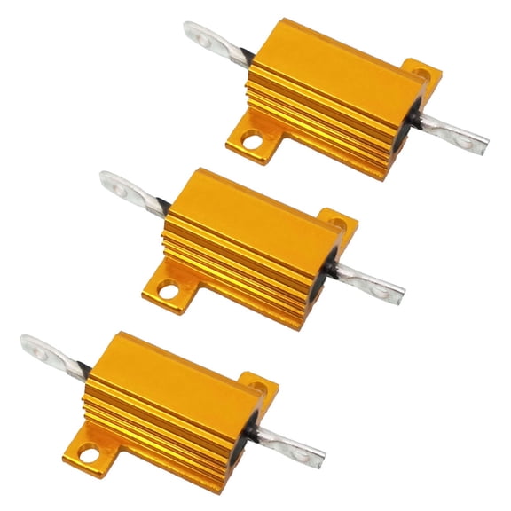 3X High Power 10 Ohm 10R 10W Watt Aluminum Housed Metal Case Wirewound Resistors,3 x Resistor with Case,gold