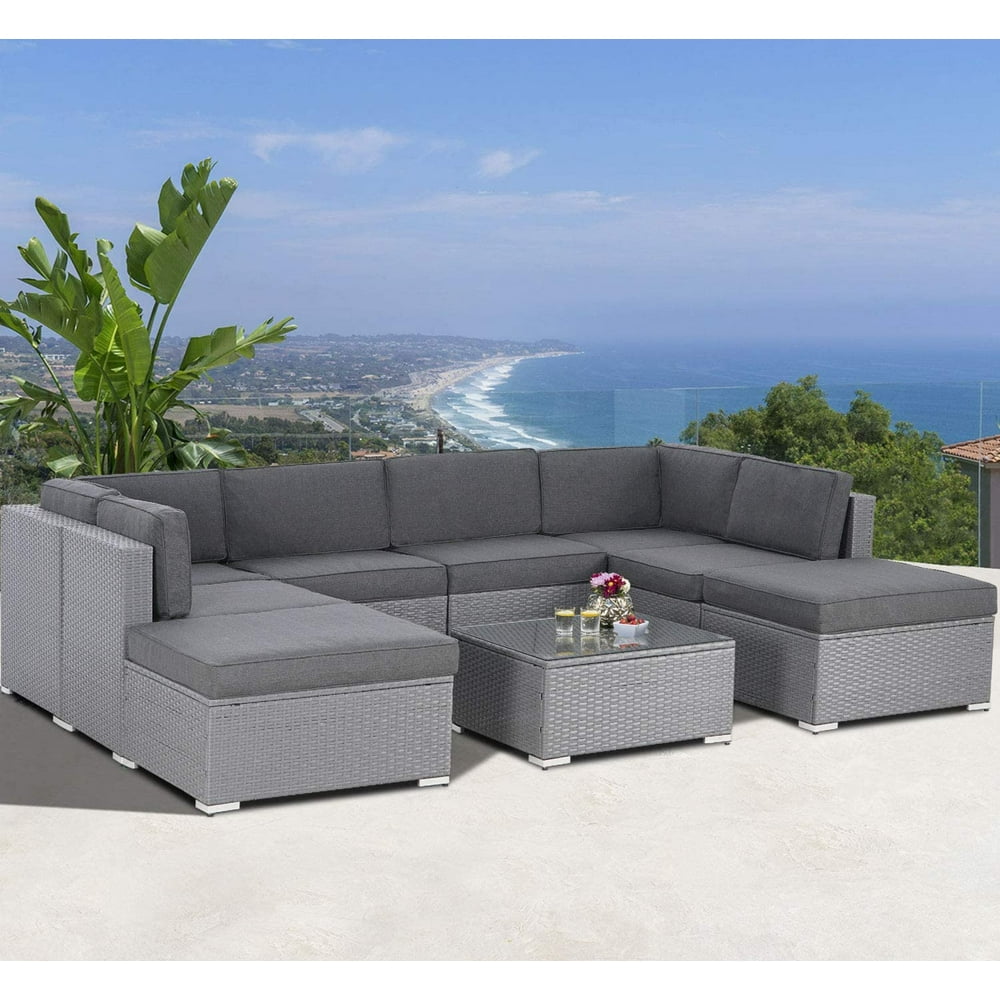 SUNCROWN Outdoor Furniture 9Piece Patio Sofa Modular
