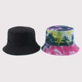 thumbnail image 3 of CoCopeaunts Double Side Bucket Hat Tie Dye Black Lightweight Outdoor Summer Travel Vacation Reversible Fisherman Hat for Men, 3 of 8
