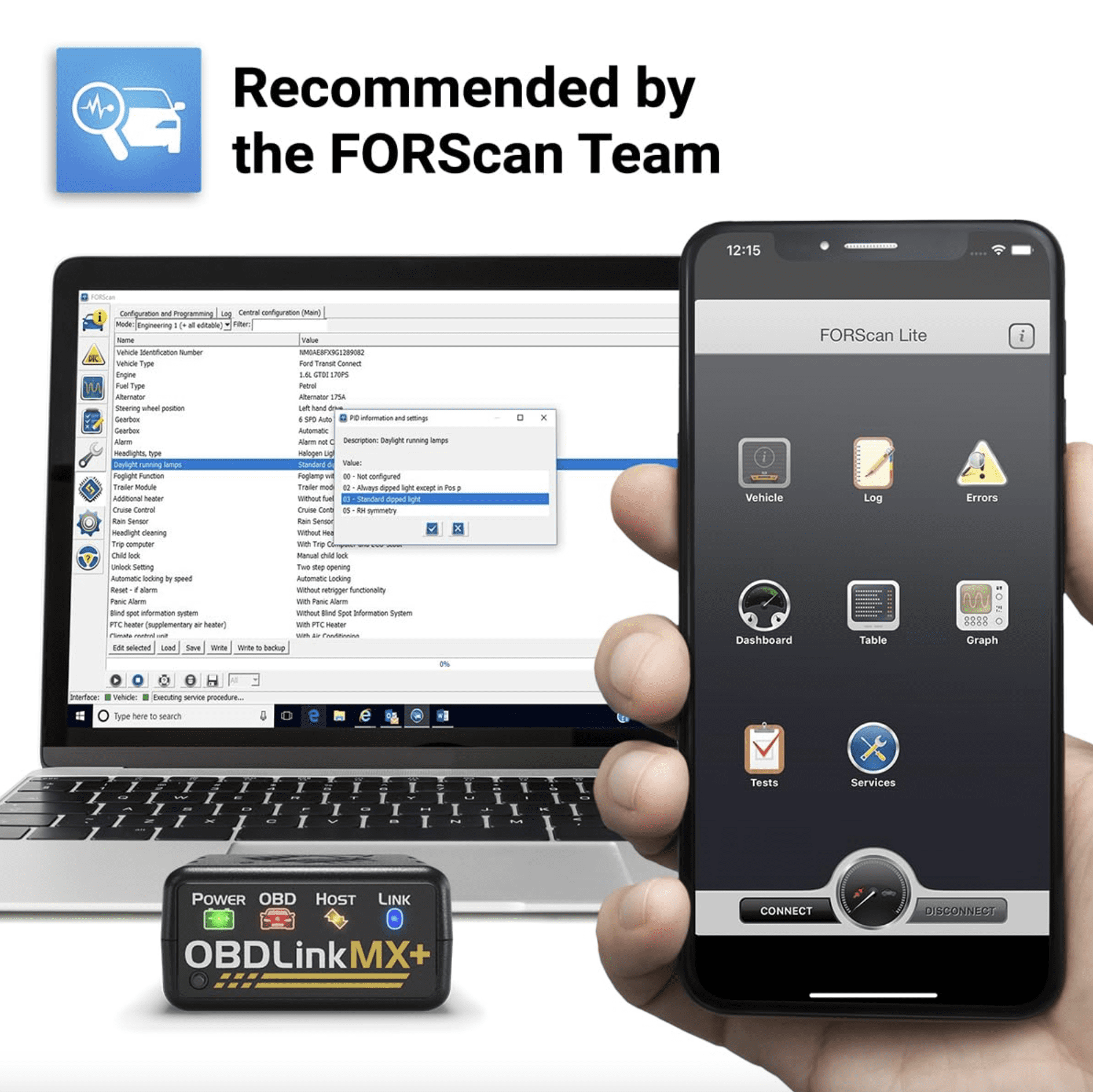 OBDLink MX+ OBD2 Bluetooth Scanner for iPhone, Android, and Windows