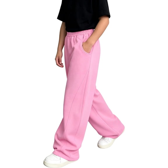 Boys Baggy Sweatpants Open Bottom Straight Leg Sweat Pant Size 4-15T