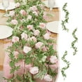 thumbnail image 7 of SLYNSHome Artificial Peony Flower Garland Purple Fake Silk Peony Garland for Wedding Party Table Decoration, 7 of 7