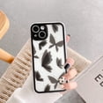 thumbnail image 3 of Compatible for iPhone 13 Case, with Clear Cute Black Butterfly Pattern Design for Women Girls Retro Aesthetic Soft Slim TPU Drop Bumper Case for iPhone 13 - Black Fly Butterfly, 3 of 13