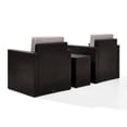 thumbnail image 5 of Palm Harbor 3-Piece Outdoor Wicker Conversation Set With Gray Cushions -- Two Swivel Chairs & Side Table, 5 of 5