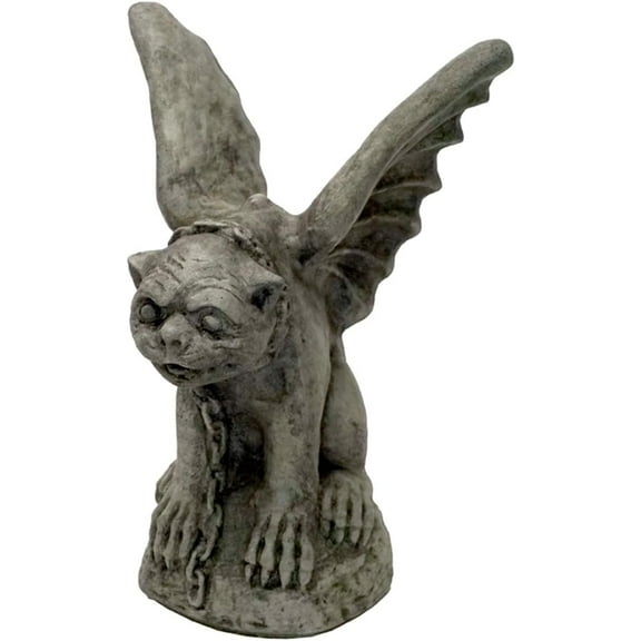 Solid Rock Stoneworks Gargoyle Concrete Garden Statue, 13" Tall, Pre Aged