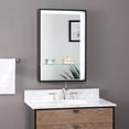 thumbnail image 3 of Southern Enterprises 30" Black Contemporary Wooden Framed Rectangular LED Lighted Wall Mirror with, 3 of 3