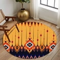 thumbnail image 2 of Round Rug 6Ft Washable Non-Slip, Ethnic Boho Circle Area Rugs for Living Room Bedroom, Vintage Abstract Geometric Textured Indoor Floor Mats Carpet Runner for Home Decor Aesthetic, 2 of 8