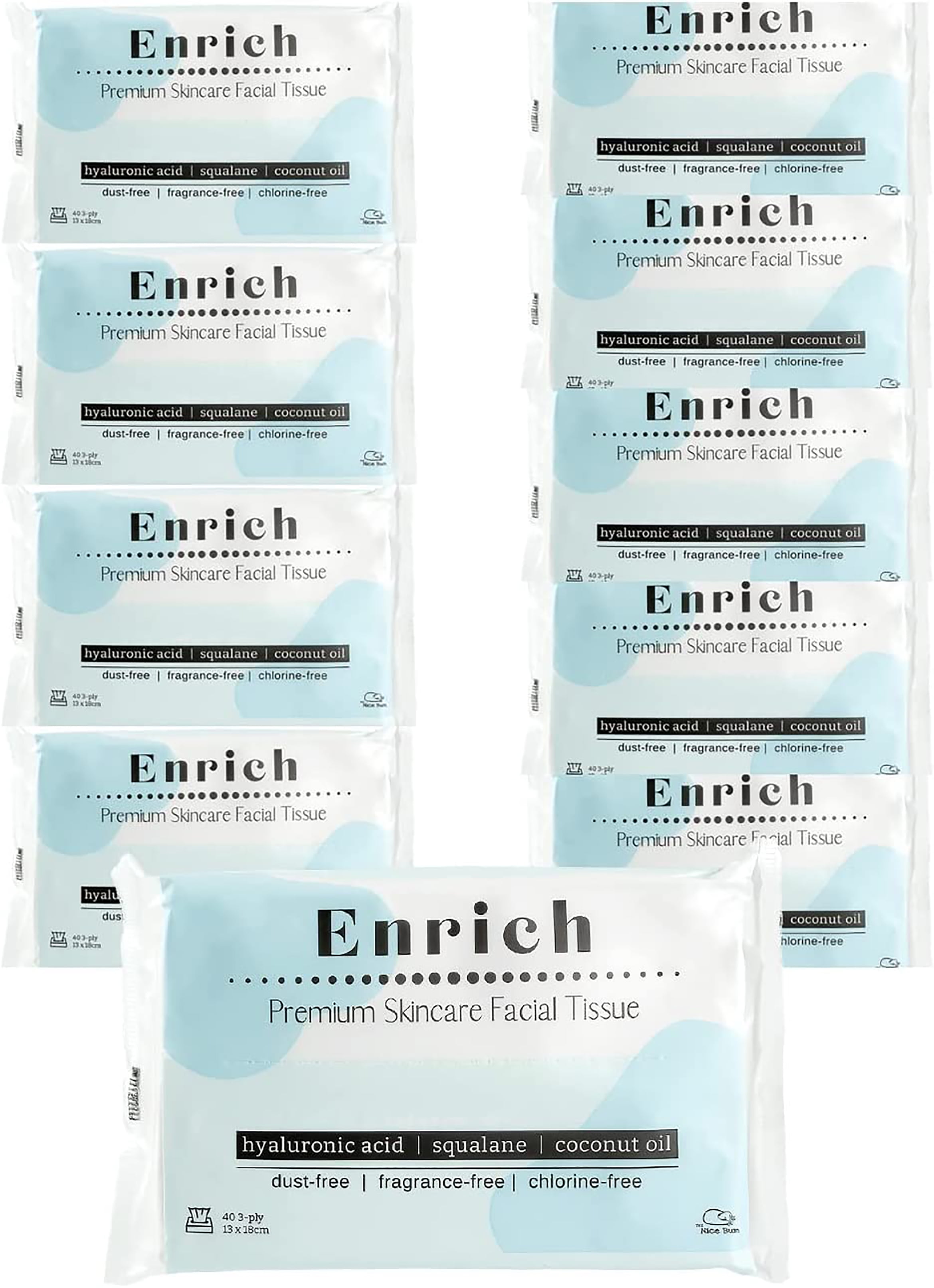 Enrich Lotion Facial Tissue, Travel and Pocket Size, Bulk White Facial