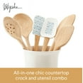 thumbnail image 4 of Ayesha Collection Kitchen Cooking Utensil Set with Ceramic Tool Crock, French Vanilla, 4 of 7