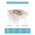 thumbnail image 5 of Quilts Twin Size, Vintage Pink Red Floral Soft Comforter Bedding Set for Bed, Farmhouse Flower Green Leaf Lightweight Quilted Bedspread with Pillow Cover(2 Pieces) for All Season, 68x86 Inch, 5 of 6