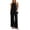 Black#women's 2 piece vacation outfits, variant on Moxiu Womens 2 Piece Linen Outfits Halter Neck Sleeveless Side Split Top Flowy Wide Leg Pants Set Casual Beach Travel Sets 2026 Brown,S