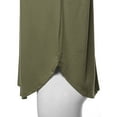 thumbnail image 5 of A2Y Women's Premium Solid Long Sleeve Dolphin Hem Shell Button Henley Top Shirt Olive L, 5 of 6