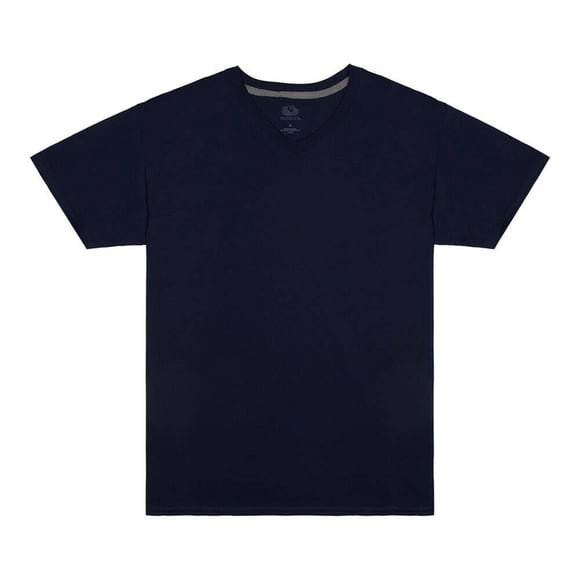 Playera Fruit of the Loom Para hombre cuello v, algodón sustentable, azul marino, talla CH